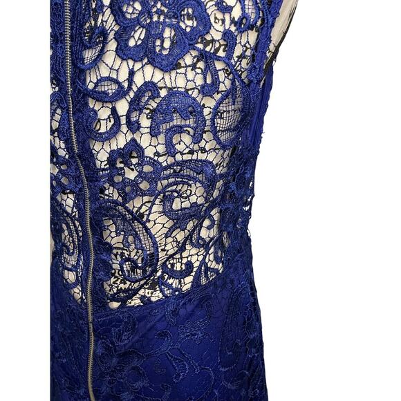 B Darlin Mock Neck Illusion Lace Bodycon Dress Juniors 13/14 Women’s Large - Picture 8 of 16